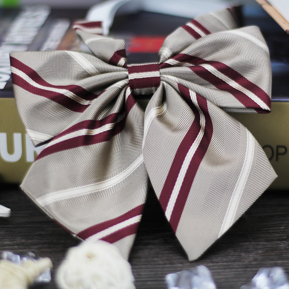 🎁 Give Yourself a New Look with Our JK Style Polyester Stripe Bow Tie for Lady! 🎀