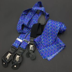 China Manufacturer Custom Musical Symbols Design Silk Necktie Silk Suspender Silk Handkerchief