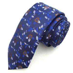 China Woven Jacquard Classic Flowers Design Microfiber Necktie